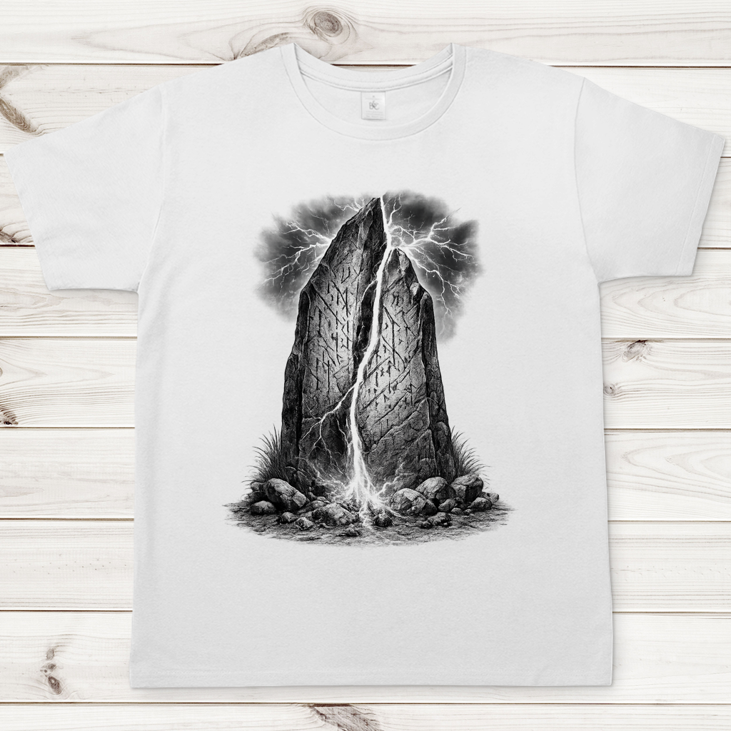 Herren T-Shirt Blitzschlag trifft den Runenstein