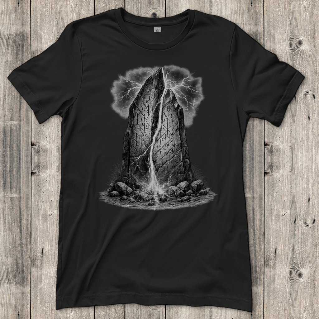 Damen T-Shirt Blitzschlag trifft den Runenstein