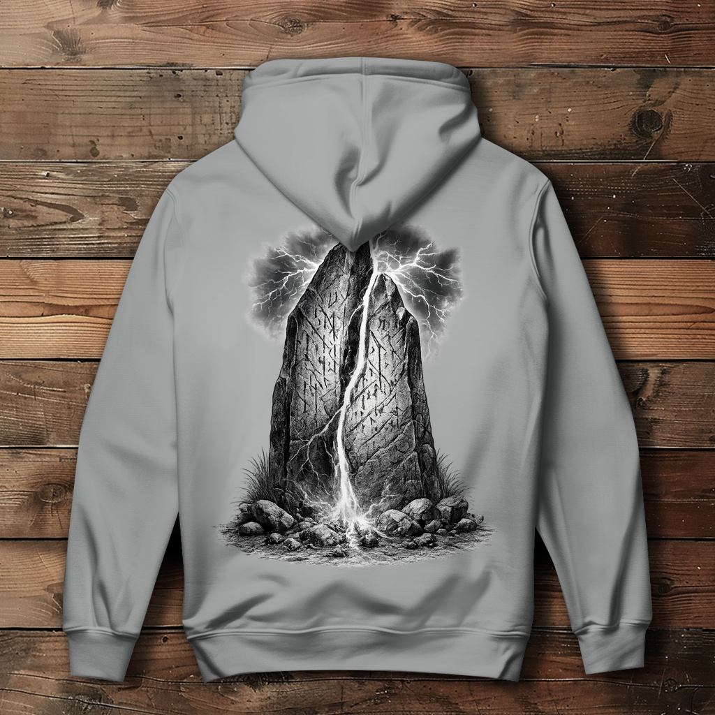 Damen Hoodie Blitzschlag trifft den Runenstein