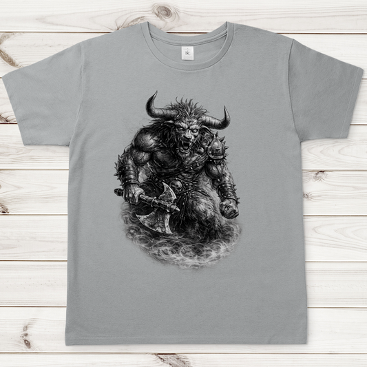 Herren T-Shirt Dämonischer Minotaurus mit Kampf-Axt