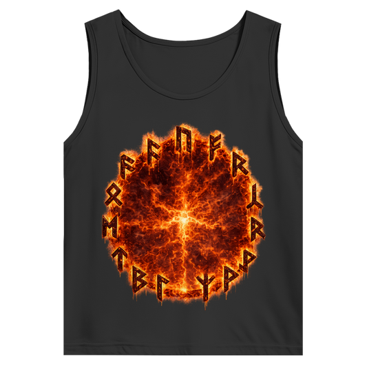 Herren Basic Tank Top Brennende Runen im Feuerring