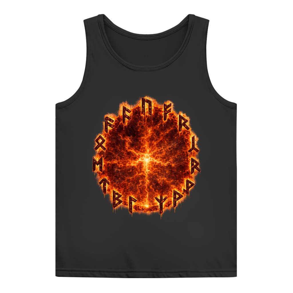 Damen Basic Tank Top Brennende Runen im Feuerring