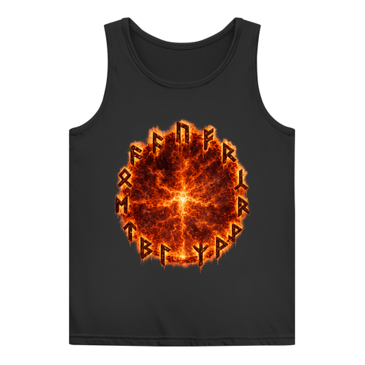 Damen Basic Tank Top Brennende Runen im Feuerring