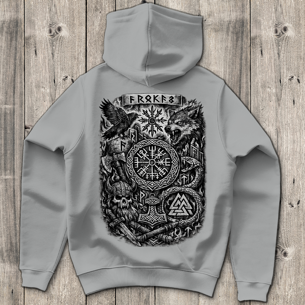 Herren Hoodie Norse Mythologie und Wikinger Symbole