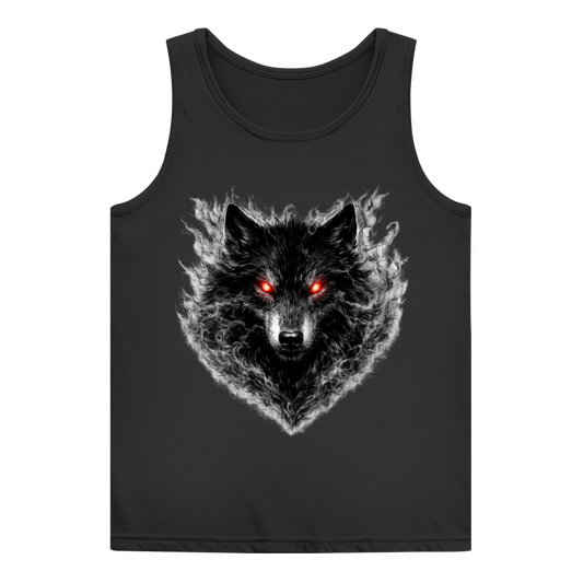 Damen Basic Tank Top Dämonischer Wolf im Nebel