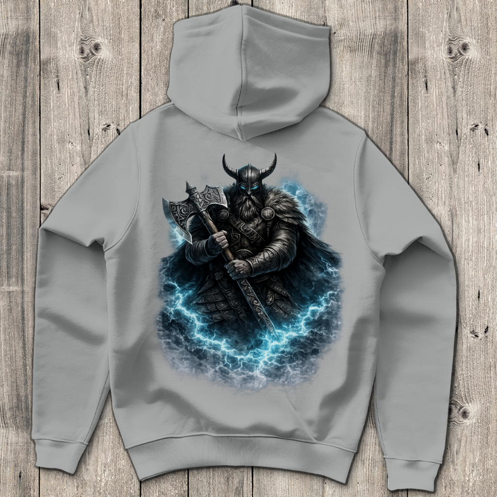 Herren Hoodie Vikingerkrieger mit leuchtendem Axtkampf