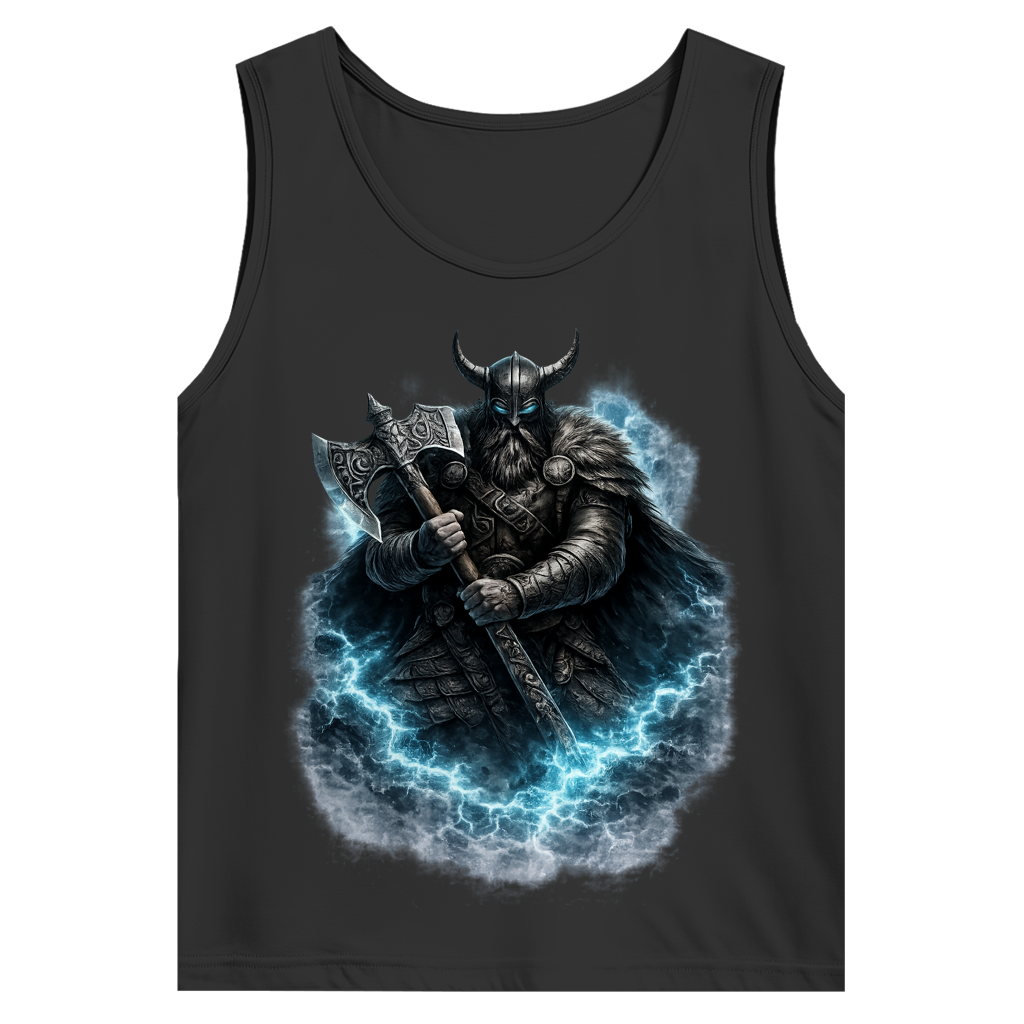 Herren Basic Tank Top Vikingerkrieger mit leuchtendem Axtkampf