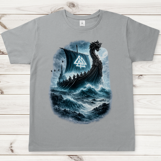 Herren T-Shirt Vikinger im Sturm auf See