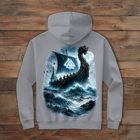 Herren Zipper Hoodie Vikinger im Sturm auf See