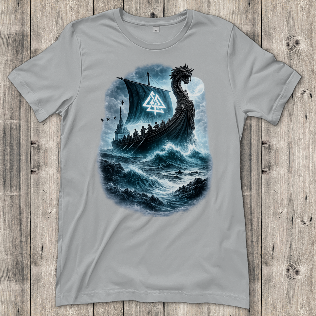 Damen T-Shirt Vikinger im Sturm auf See