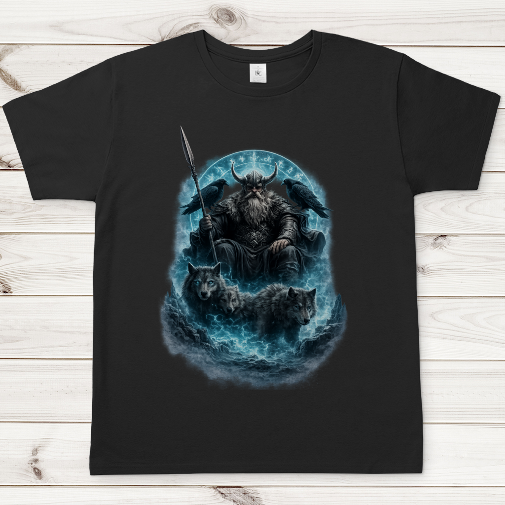 Herren T-Shirt Viking krieger und seine wolfshorde