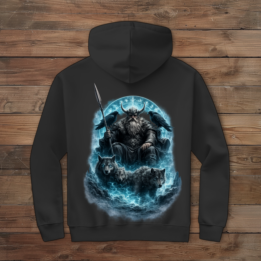 Herren Zipper Hoodie Viking krieger und seine wolfshorde
