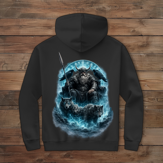 Herren Zipper Hoodie Viking krieger und seine wolfshorde