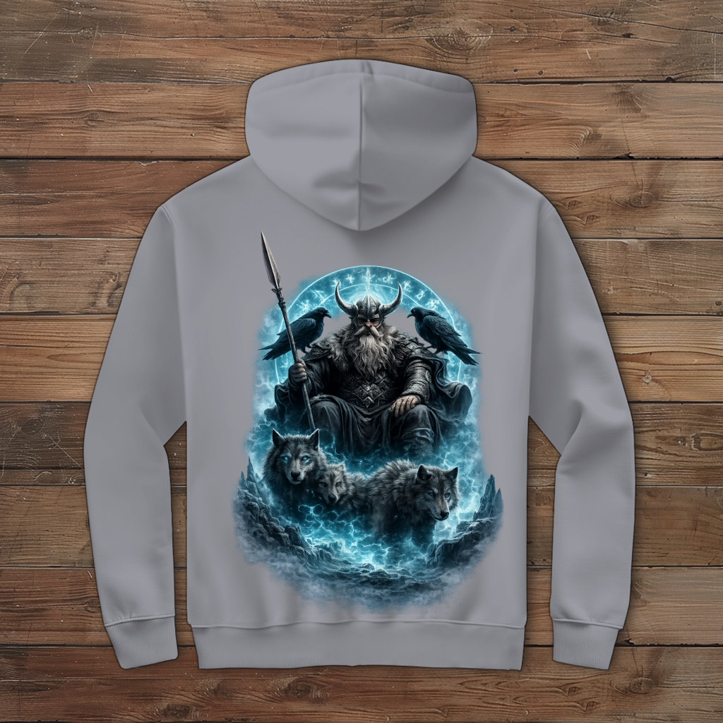 Herren Zipper Hoodie Viking krieger und seine wolfshorde