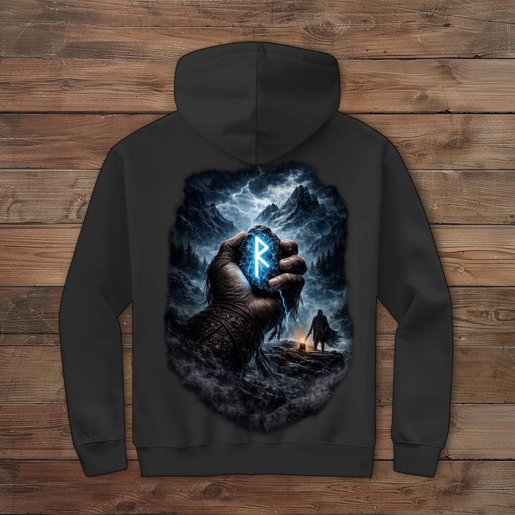 Herren Zipper Hoodie Die Macht des Runensteins