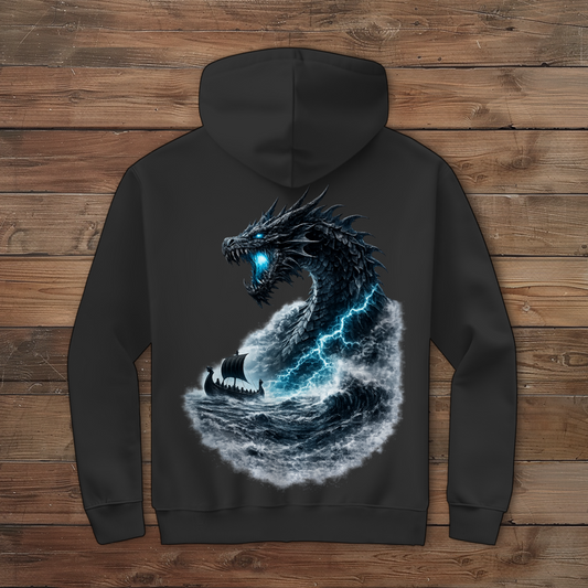 Herren Zipper Hoodie Der Drachen und das Wikingerschiff