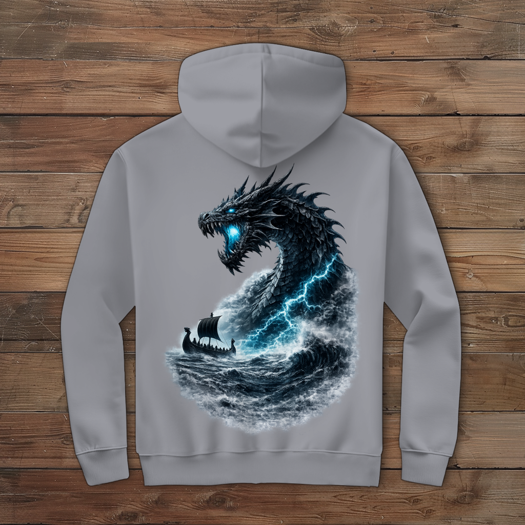 Herren Zipper Hoodie Der Drachen und das Wikingerschiff