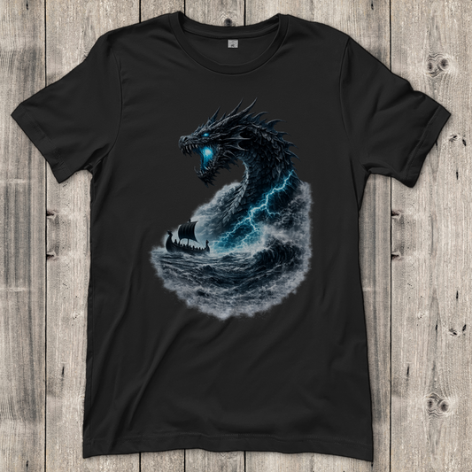 Damen T-Shirt Der Drachen und das Wikingerschiff