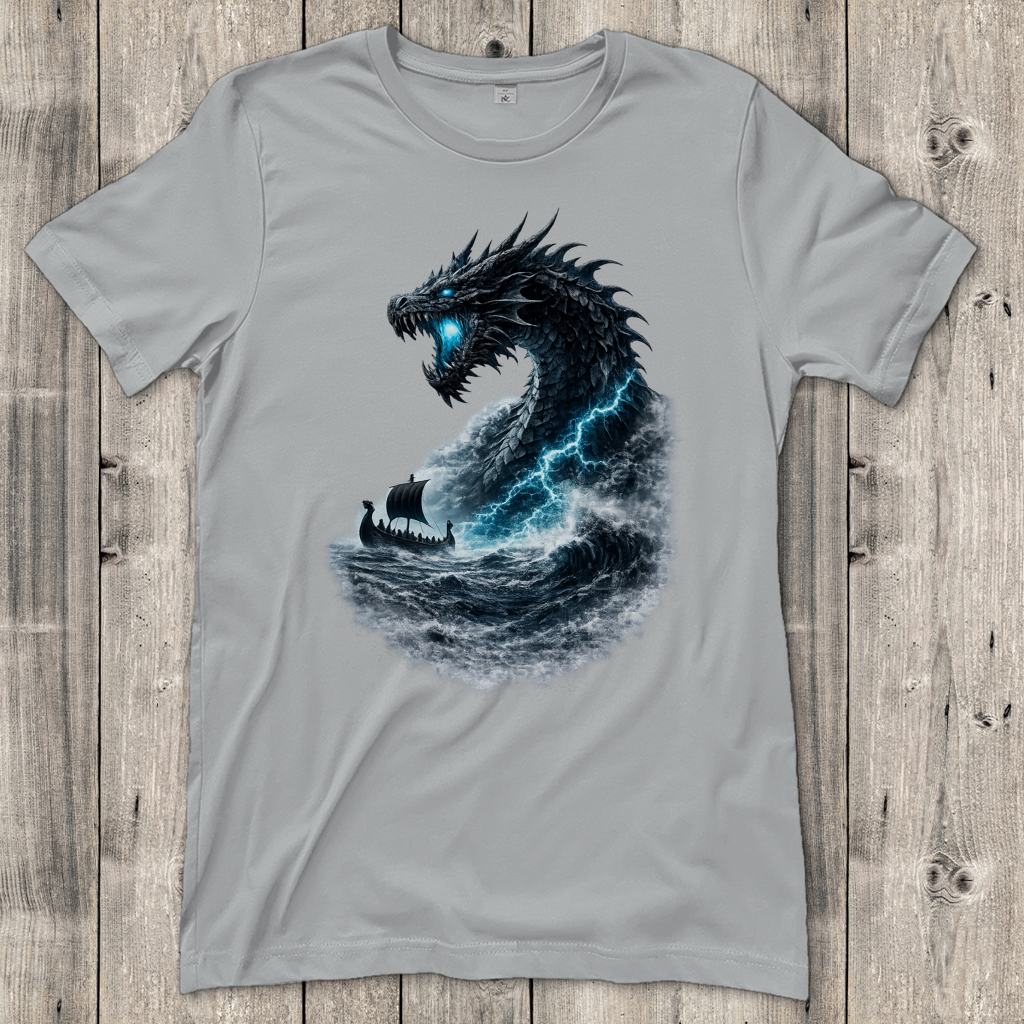 Damen T-Shirt Der Drachen und das Wikingerschiff
