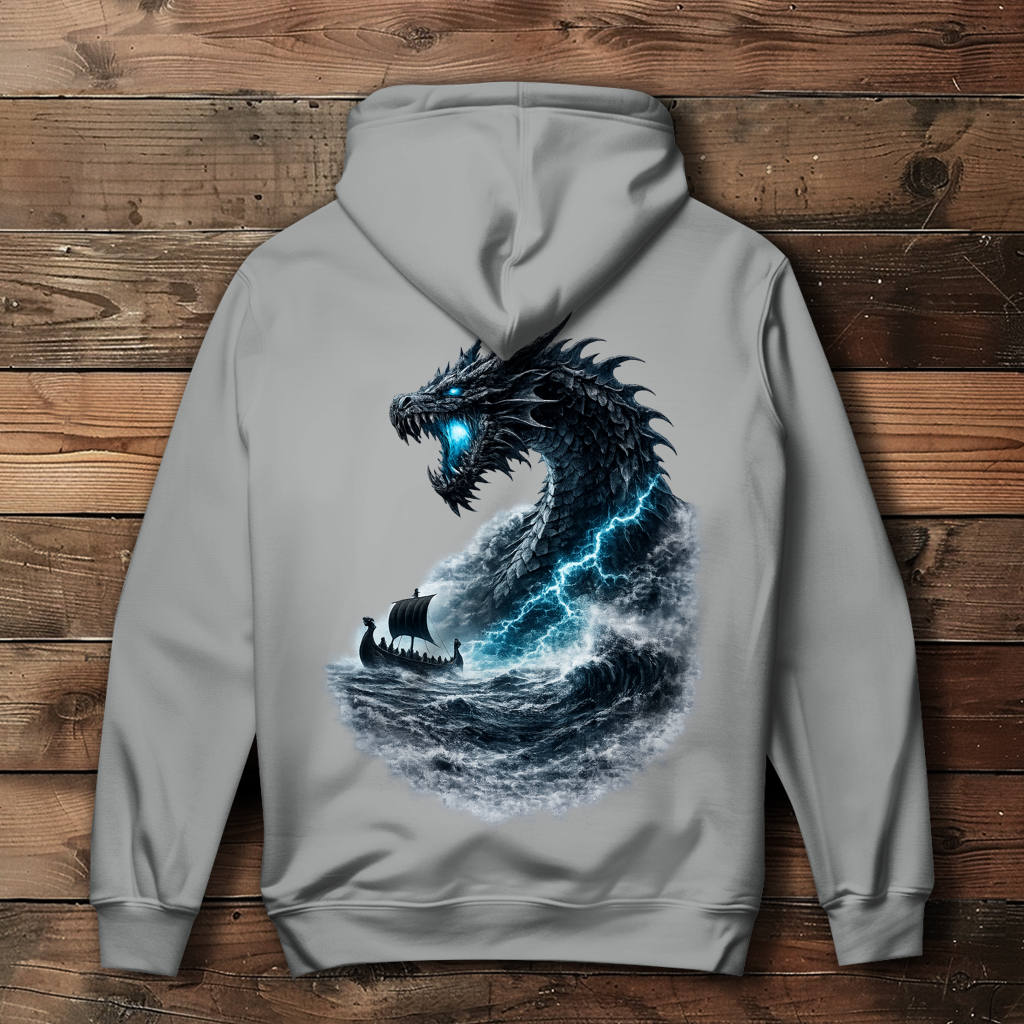 Damen Hoodie Der Drachen und das Wikingerschiff