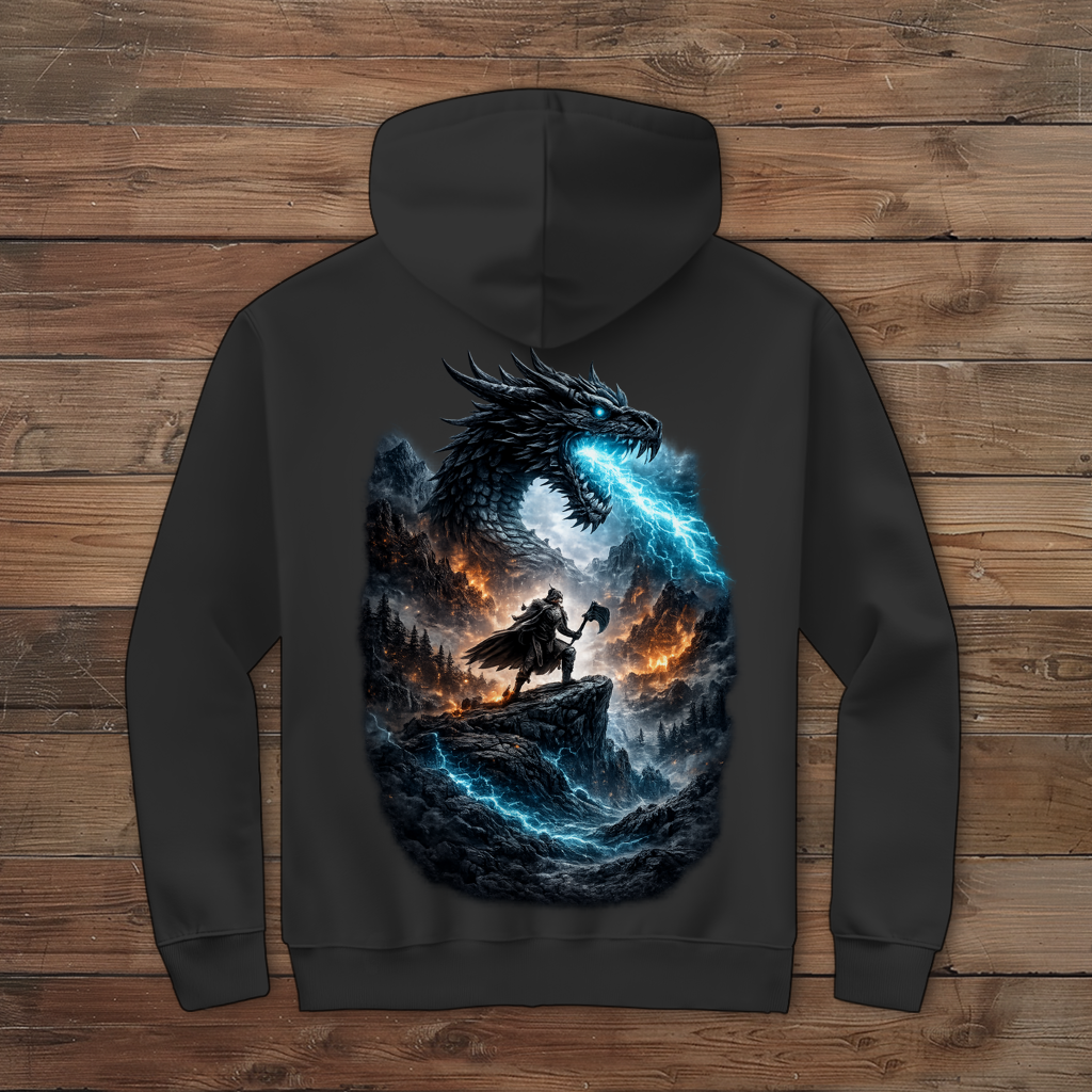Herren Zipper Hoodie Kämpfer gegen den Drachenkampf