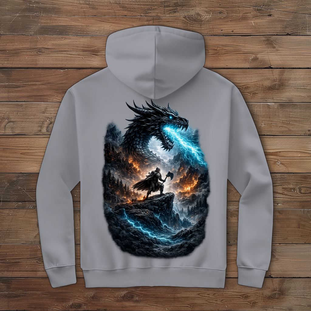 Herren Zipper Hoodie Kämpfer gegen den Drachenkampf