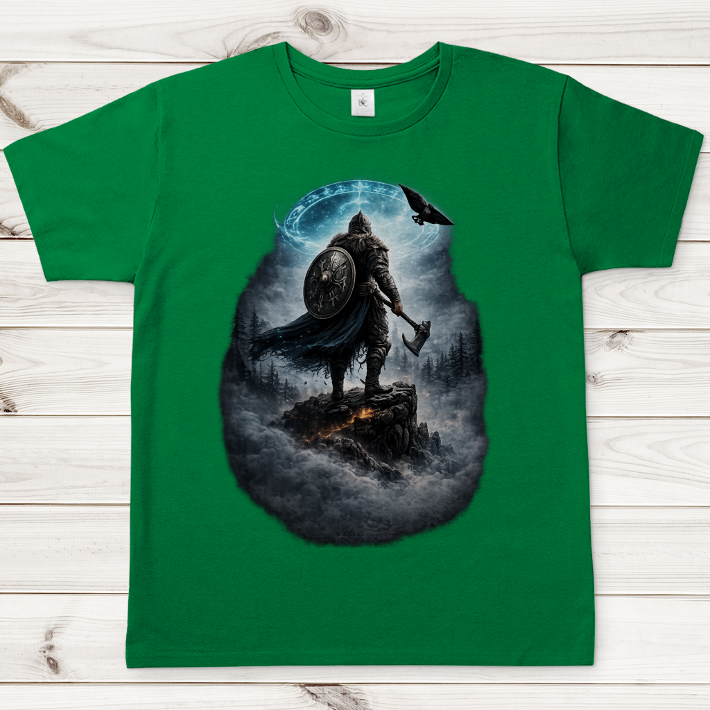 Herren T-Shirt Norse Krieger im mystischen Nebel