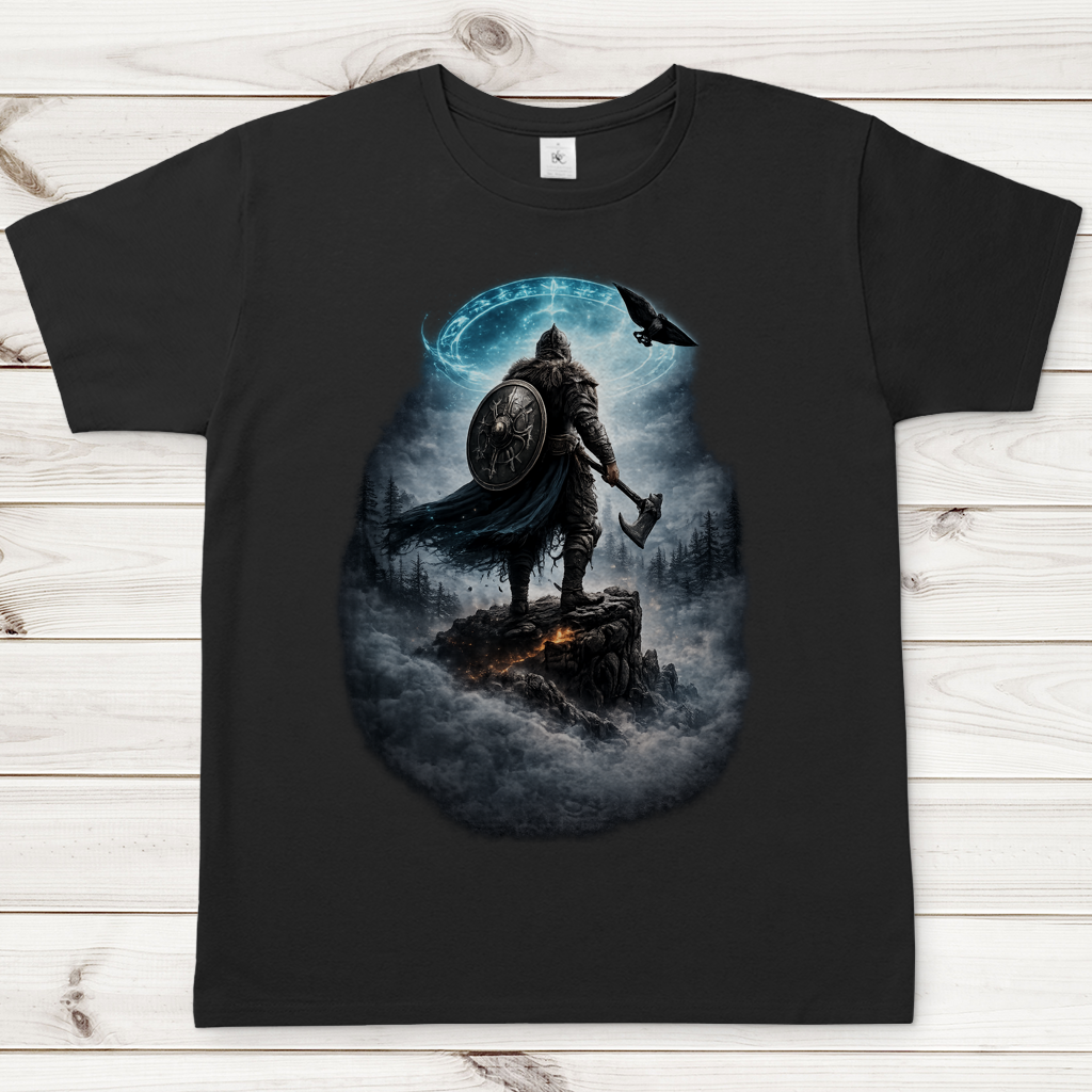 Herren T-Shirt Norse Krieger im mystischen Nebel