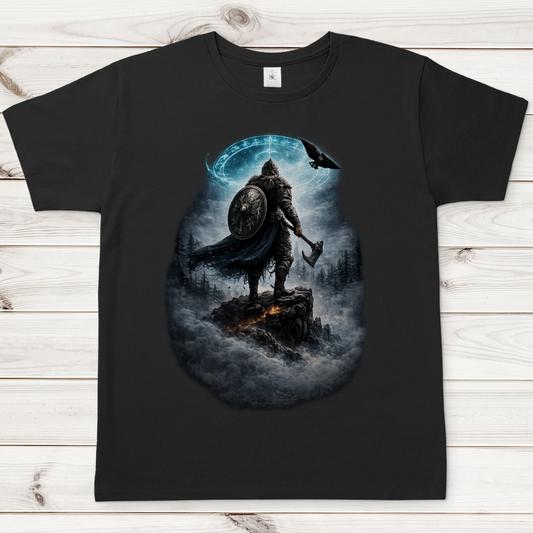 Herren T-Shirt Norse Krieger im mystischen Nebel
