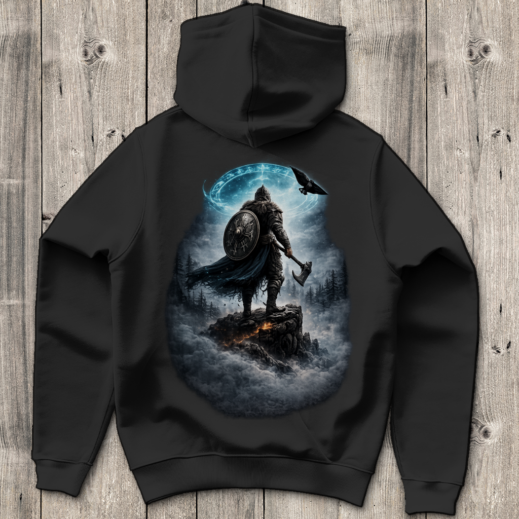 Herren Hoodie Norse Krieger im mystischen Nebel