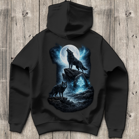 Herren Hoodie Mondlicht und magische Wölfe
