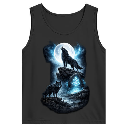 Herren Basic Tank Top Mondlicht und magische Wölfe