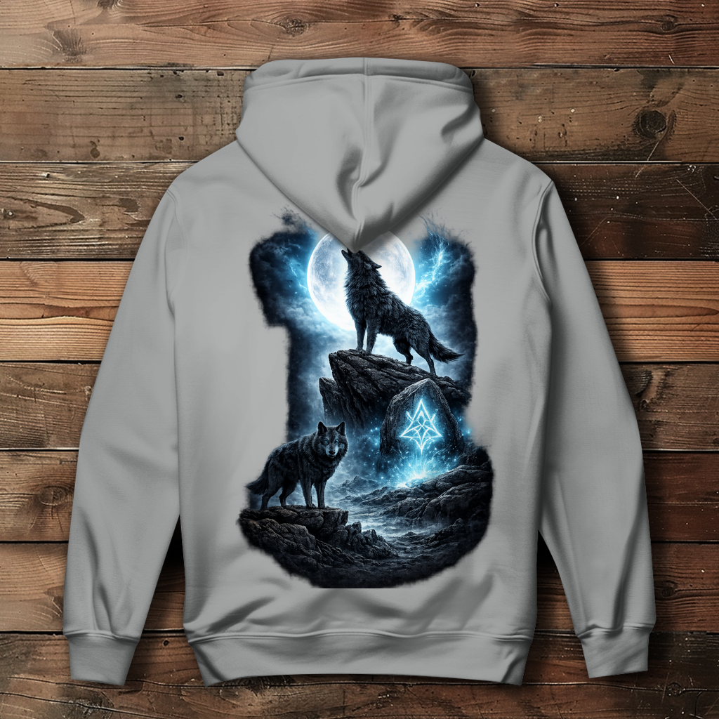 Damen Hoodie Mondlicht und magische Wölfe