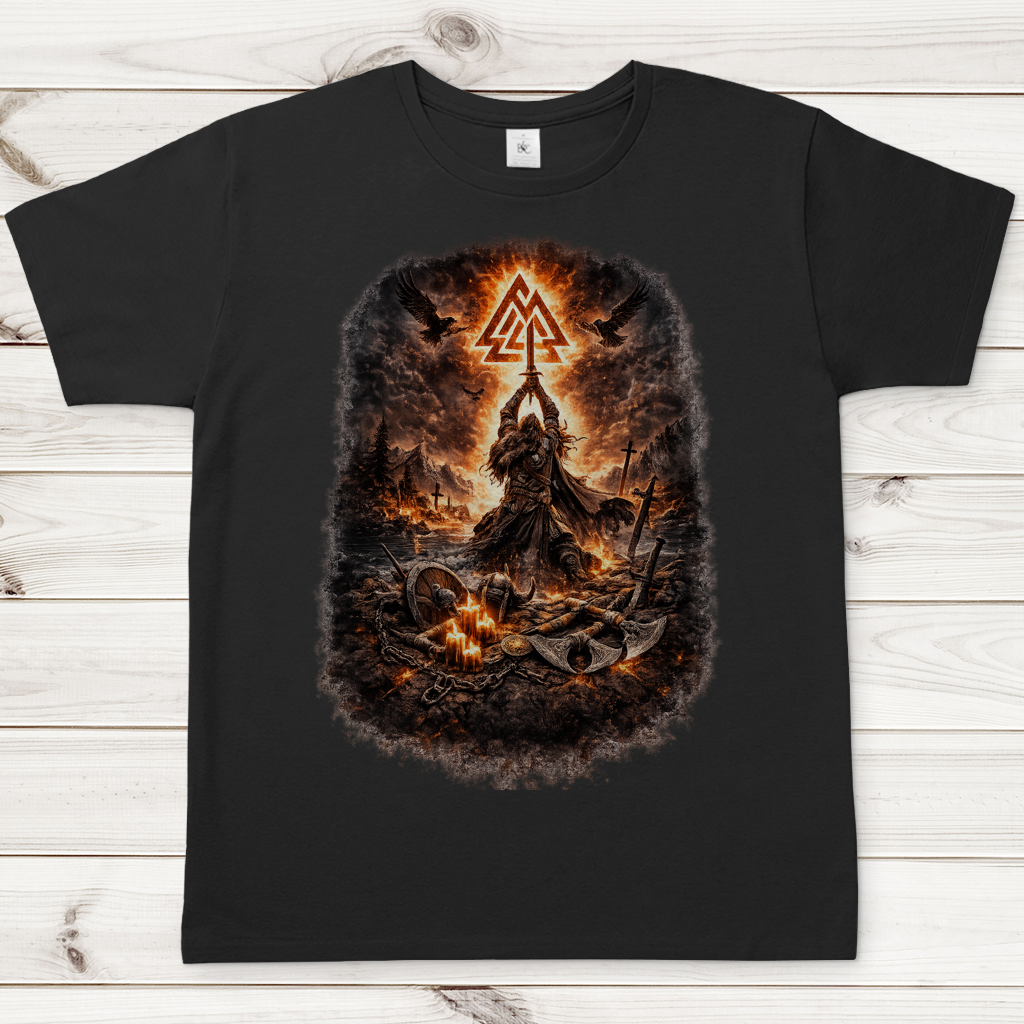 Herren T-Shirt Krieger Schwert Kraft