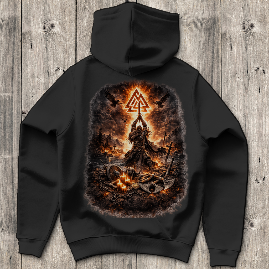 Herren Hoodie Krieger Schwert Kraft