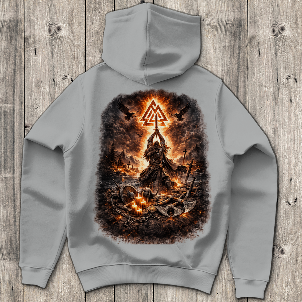 Herren Hoodie Krieger Schwert Kraft