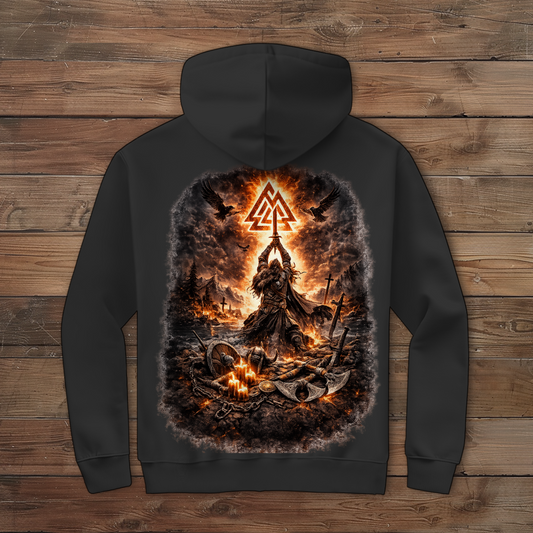 Herren Zipper Hoodie Krieger Schwert Kraft