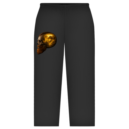 Oversize Sweatpants Norse-Landschaft im Schädelfreien Raum gelb