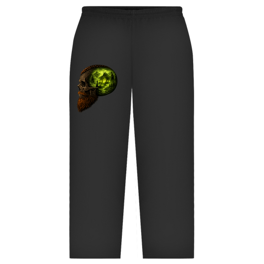 Oversize Sweatpants Norse-Landschaft im Schädelfreien Raum grün