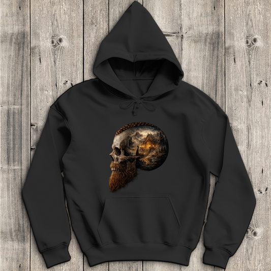 Herren Hoodie Norse-Landschaft im Schädelfreien Raum