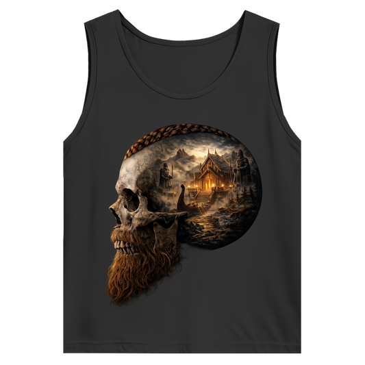 Herren Basic Tank Top Norse-Landschaft im Schädelfreien Raum