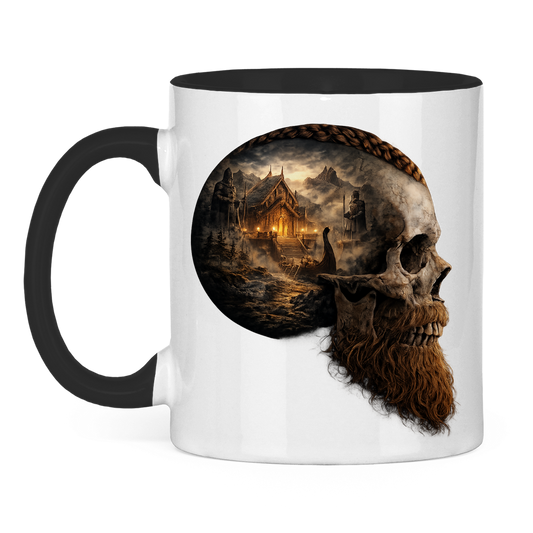 Tasse zweifarbig Norse-Landschaft im Schädelfreien Raum