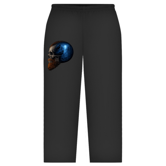 Oversize Sweatpants Schädel im Nebelwald blau
