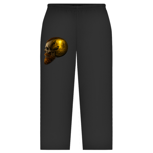 Oversize Sweatpants Schädel im Nebelwald gelb