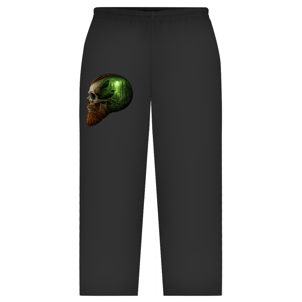 Oversize Sweatpants Schädel im Nebelwald grün