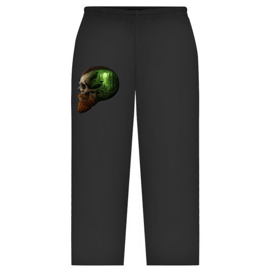 Oversize Sweatpants Schädel im Nebelwald grün
