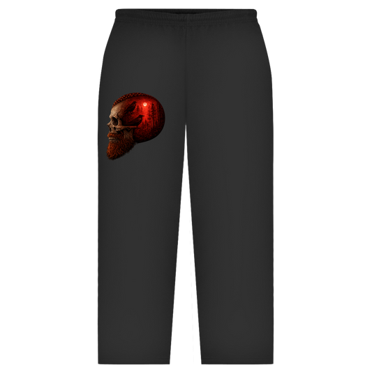 Oversize Sweatpants Schädel im Nebelwald rot