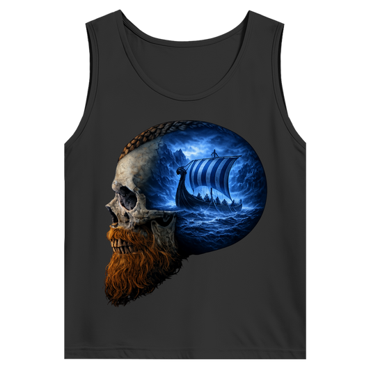 Herren Basic Tank Top Vikinger im Schädelmeer blau