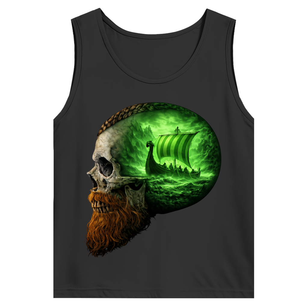 Herren Basic Tank Top Vikinger im Schädelmeer grün