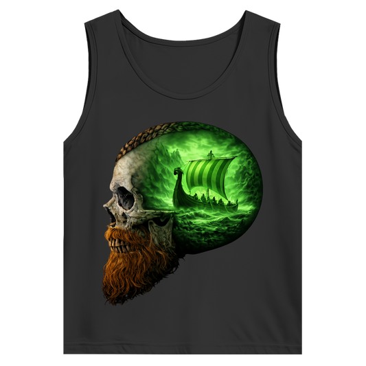 Herren Basic Tank Top Vikinger im Schädelmeer grün